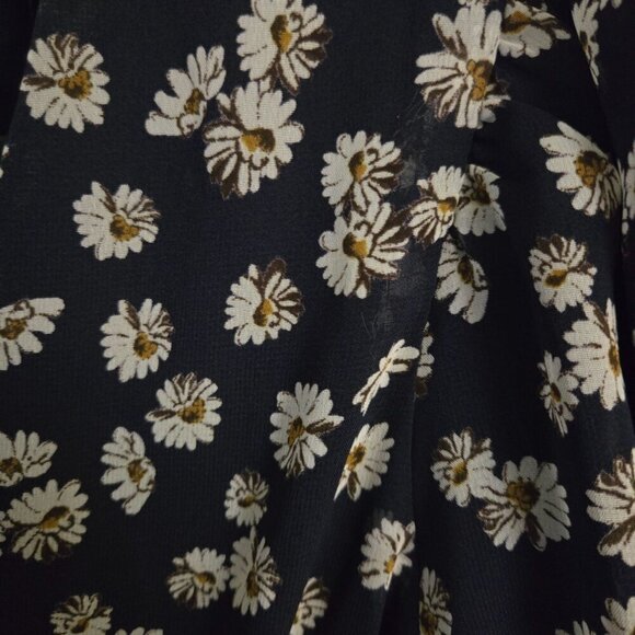 Lulus NWT Anything Lovlier Floral Print Tiered Midi Dress Navy Daisy Size L - Picture 8 of 12